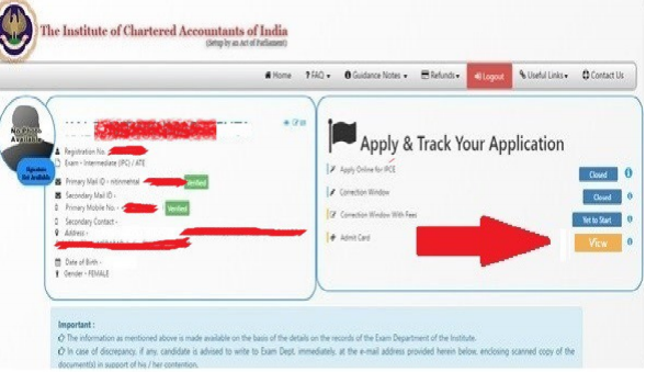 ICAI CA Final admit card 2019
