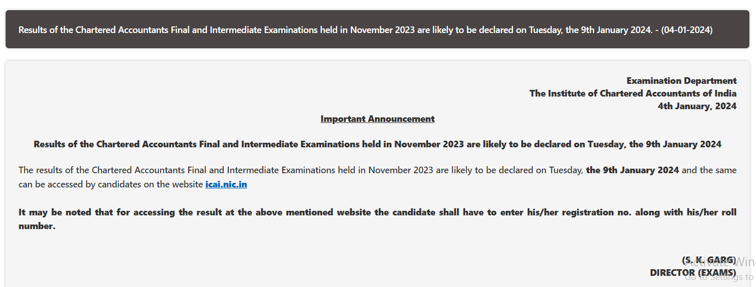 ICAI CA Inter Nov 2023