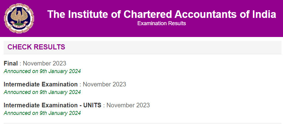 ICAI CA Final Nov 2023 Result