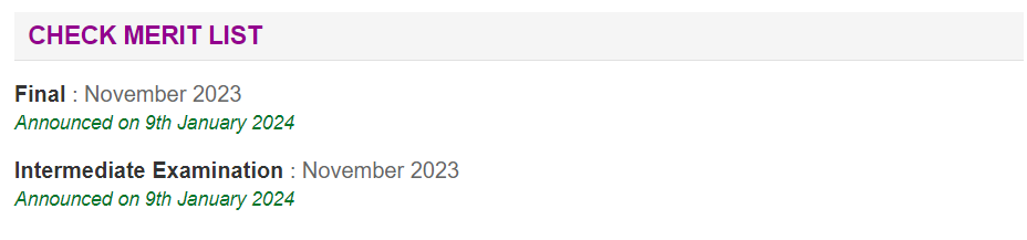 CA Final Nov 2023 Merit List