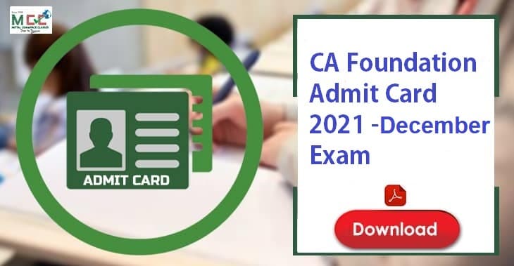 ca foundation admit card 2021